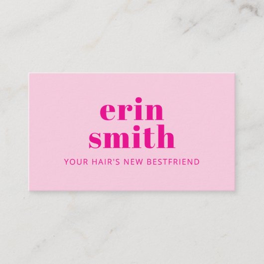 Chic Pink Modern Haarstylist Visitekaartje (Voorkant)