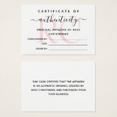 Chic Pink Monogram Certificaat van echtheid Visitekaartje (Voorkant /achterkant)