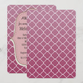 Chic Pink Ombre Baby shower Kaart (Voorkant / Achterkant)