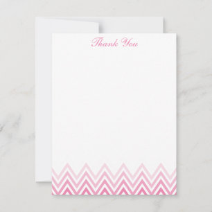 Chic Pink Ombre Chevrons Note-kaarten Kaart