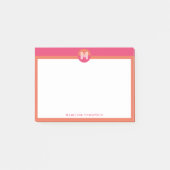 Chic Pink Orange Geometric Modern Monogram Post-it® Notes (Voorkant)
