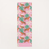 Chic Pink Orange Tiger Jungle Personalized Name Yogamat (Voorkant)