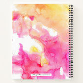 Chic Pink & Oranje Ombre Waterverf Monogram Notitieboek (Achterkant)