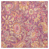 Chic Pink Oranje Paars Floral Paisley Pattern Stof (Swatch)