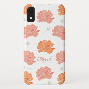 Chic Pink & Oranje Ponies Patroonogram Case-Mate iPhone Case