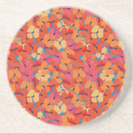 Chic Pink Oranje Yellow Poppies Sandstone Onderzet Zandsteen Onderzetter