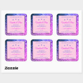 Chic Pink Paars Blue Ombre Glitter Product Labels (Vel)