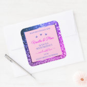 Chic Pink Paars Blue Ombre Glitter Product Labels (Envelop)