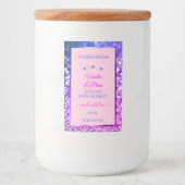 Chic Pink Paars Blue Ombre Glitter Product Labels Voedselcontainer Etiket (Voorkant)