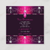 Chic Pink Paarse Burgund  Ornamenten Monogram Vierkante Visitekaartje (Achterkant)