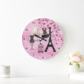 Chic Pink Paris Clock Grote Klok (Huis)