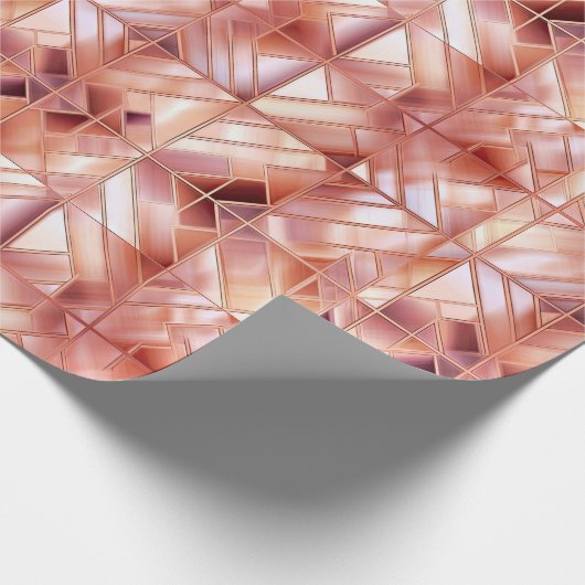 Chic Pink Pearl Roos Gold Abstract Cadeaupapier (Hoek)