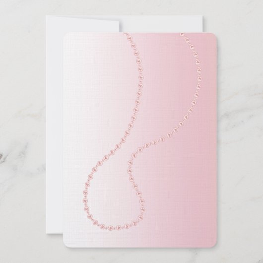  Chic Pink Pearls Vrijgezellenfeest Kaart (Achterkant)