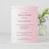  Chic Pink Pearls Vrijgezellenfeest Kaart (Staand voorkant)