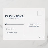 Chic Pink Peonies Folie RSVP Wedding Briefkaart (Achterkant)