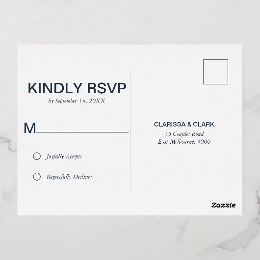 Chic Pink Peonies Folie RSVP Wedding Briefkaart (Achterkant)