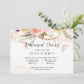 Chic Pink Peony Butterfly repesal Dinner Kaart (Staand voorkant)