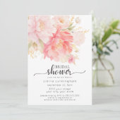 Chic Pink Peony Floral Vrijgezellenfeest Kaart (Staand voorkant)