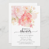 Chic Pink Peony Floral Vrijgezellenfeest Kaart (Voorkant / Achterkant)