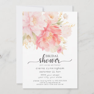 Chic Pink Peony Floral Vrijgezellenfeest Kaart