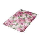 Chic Pink Poinsettia Bloemen Kerstmis Badmat (Gekanteld)