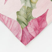 Chic Pink Poinsettia Bloemen Kerstmis Fleece Deken (Hoek)
