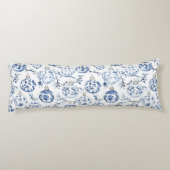 Chic Pink Poinsettia Flowers Christmas Lichaamskussen (Achterkant)