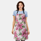 Chic Pink Poinsettia Flowers Christmas Schort (Gedragen)