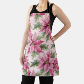 Chic Pink Poinsettia Flowers Christmas Schort (Insitu)