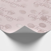 Chic Pink Polka Dot Merry kerst Cadeaupapier (Hoek)