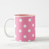 Chic Pink Polka-punten Tweekleurige Koffiemok (Links)