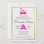 Chic Pink Princess Birthday - uitnodiging (Voorkant)