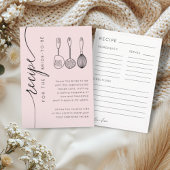 Chic Pink Recipe Keepsake Bridal Shower Informatiekaartje