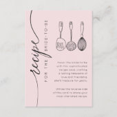 Chic Pink Recipe Keepsake Bridal Shower Informatiekaartje (Voorkant)