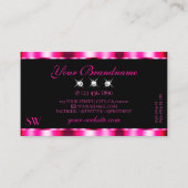 Chic Pink Red Ombre Black Sparkle Jewels Monogram Visitekaartje (Achterkant)
