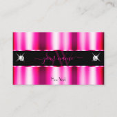Chic Pink Red Ombre Black Sparkle Jewels Monogram Visitekaartje (Voorkant)