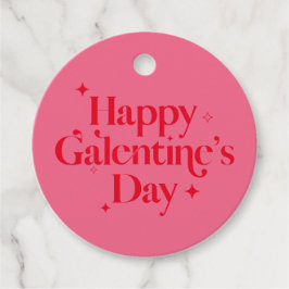 Chic Pink Red Sparkle Happy Galentines Day Bedankjes Labels