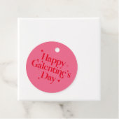 Chic Pink Red Sparkle Happy Galentines Day Bedankjes Labels (In situ)