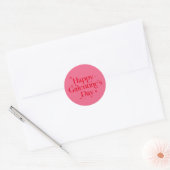 Chic Pink Red Sparkle Happy Galentines Day Ronde Sticker (Envelop)