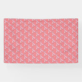 Chic Pink Ribbons Breast Cancer Bewustheid Spandoek (Horizontaal)