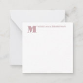 Chic Pink  Roos Floral Elegant Flower Blue Notitiekaartje (Voorkant)