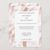 Chic Pink Rose Abstract Wedding Kaart (Voorkant / Achterkant)