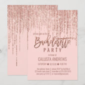 Chic Pink Rose Gold Glitter Fringe Bachelorette Kaart (Voorkant / Achterkant)