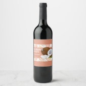 Chic Pink Rose Passion Fruit Coquito Bottle Label Wijn Etiket (Voorkant)