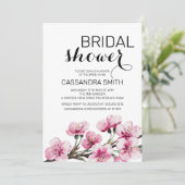 Chic Pink Sakura Floral Botanisch Vrijgezellenfees Kaart (Staand voorkant)