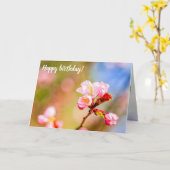 Chic Pink Sakura Flowers op een zonnige dag van de Kaart (Gele Bloem)