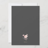 Chic Pink Sakura Flowers op Grey Kaart (Achterkant)