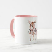 Chic Pink Schattige Deer Mok (Voorkant links)