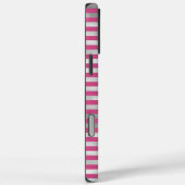 Chic Pink Silver Stripes Monogram Case-Mate iPhone Case (Achterkant / Rechts)