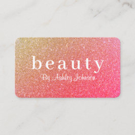 Chic Pink Sparkle Beauty Salon Loyalty Visitekaartje